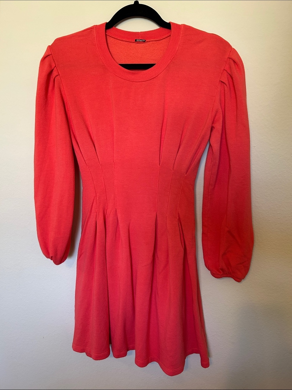 Monrow Women's Coral Long Sleeve Fit-and-Flare sweater Dress